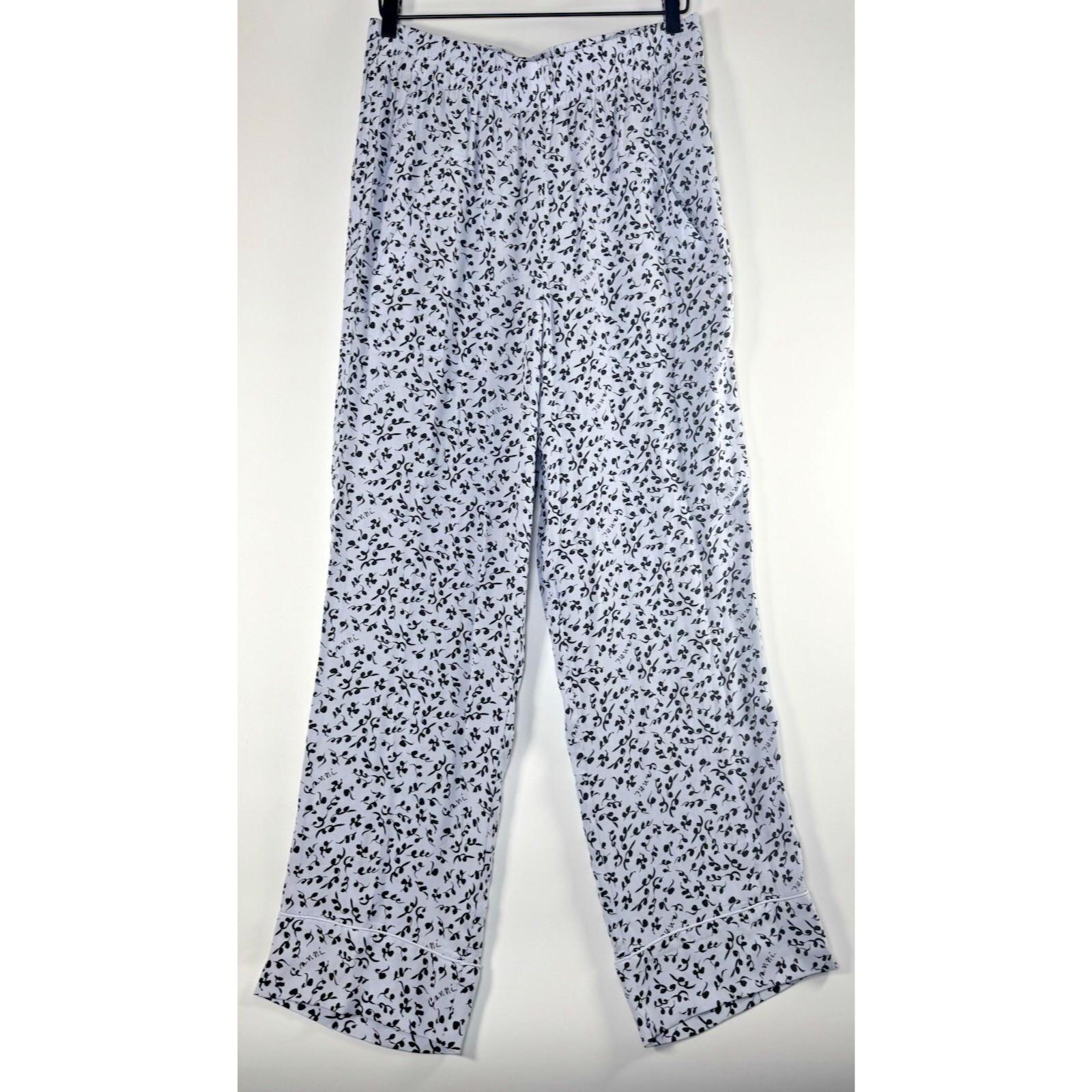 Ganni Womens Floral Wide Leg Pants Blue Size 38 Lightweight Cottagecore Artsy